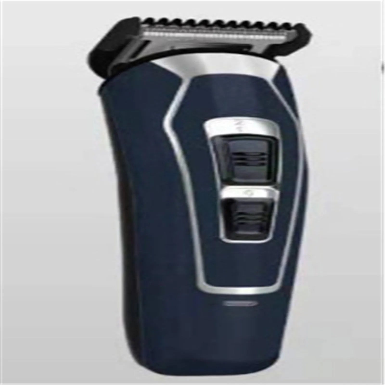 Dark blue rechargeable electric hair clipper with stainless steel blades and European plug