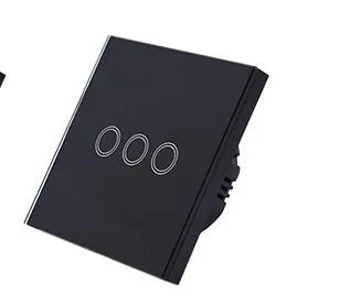 86mm tempered glass touch light switch in black, golden, or white colour options