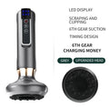 Green electric vacuum cupping massager with suction cup and charging cable