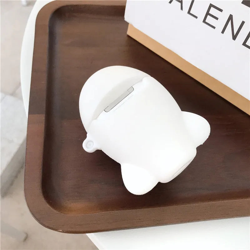 Airplane cartoon design silicone flip protective case with hook for Apple AirPods 1 and 2 generation