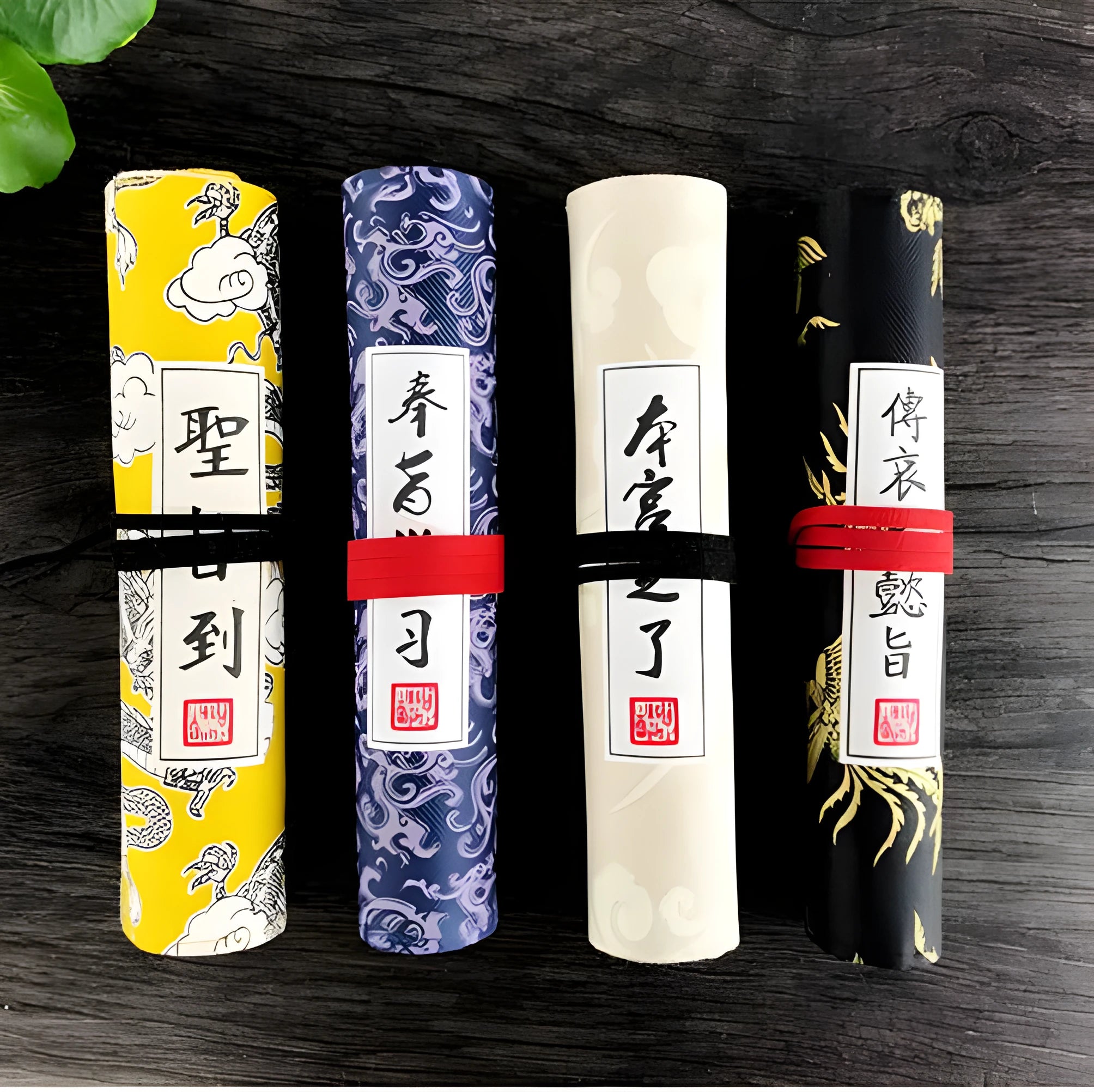Oxford cloth student pencil case in black, blue, light yellow or yellow colour measuring 285mm by 200mm