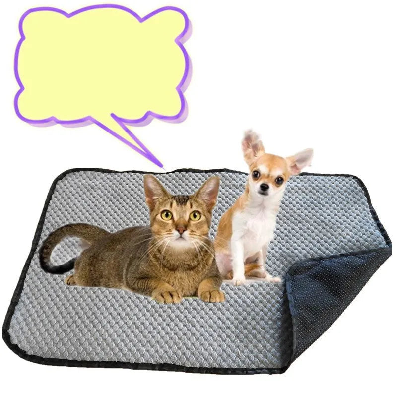 Dog urine pad in grey, blue, khaki or yellow, polyester, sizes M 65x50cm and L 100x72cm
