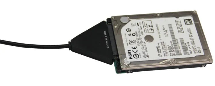 Black USB 3.0 to SATA 7+15 pin adapter cable for connecting hard drives to computers
