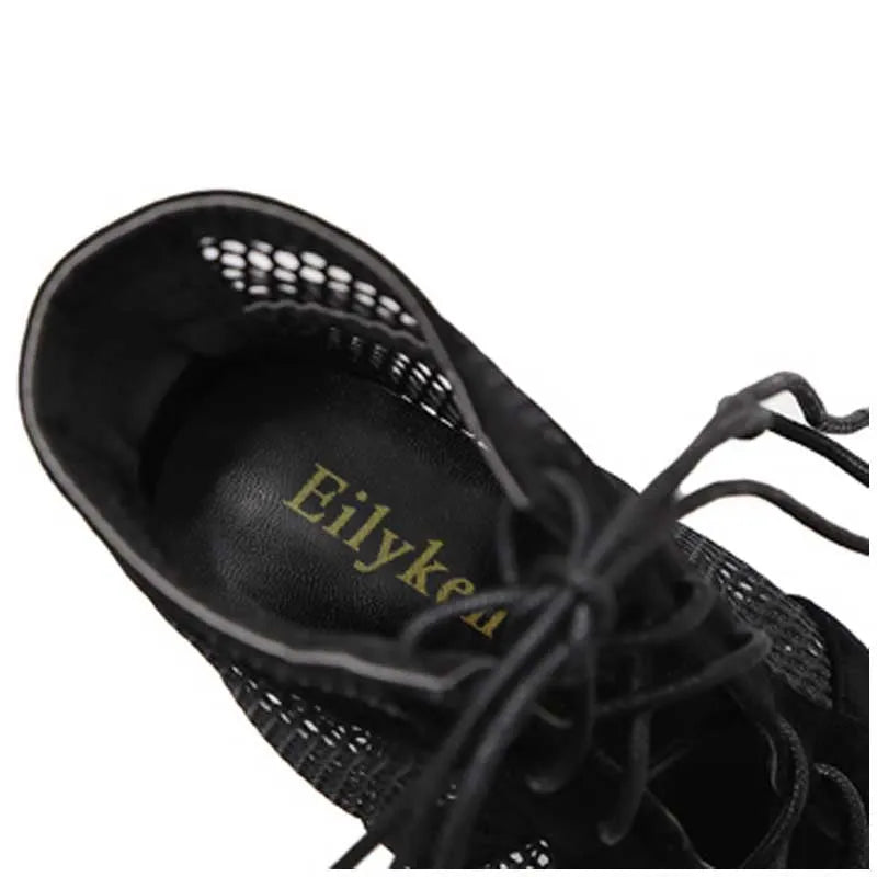 Black suede women's lace-up high heels with 11.5cm heel and 1cm platform