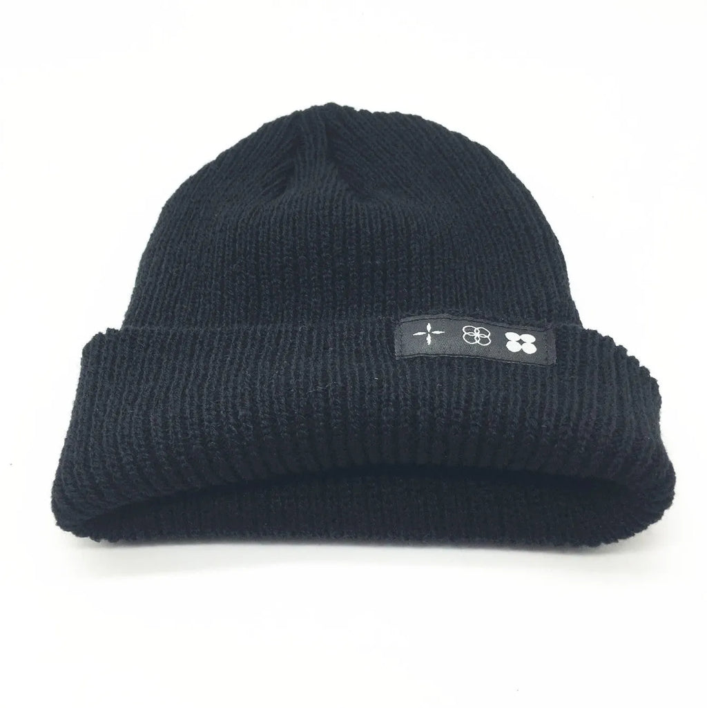 Black wool jacquard knit hat dome cap with letter patterns for adults