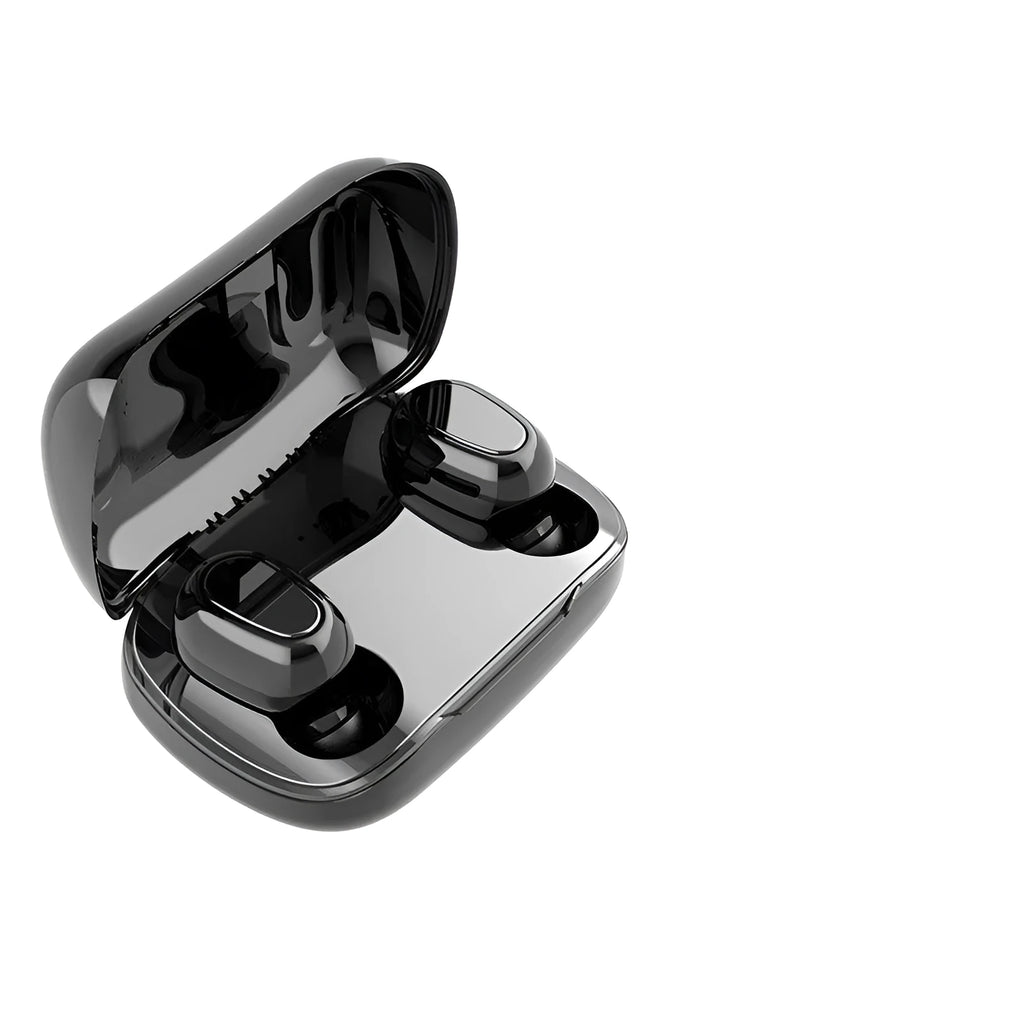 TWS Bluetooth wireless earbuds in black, pink, or white colour options with charging case