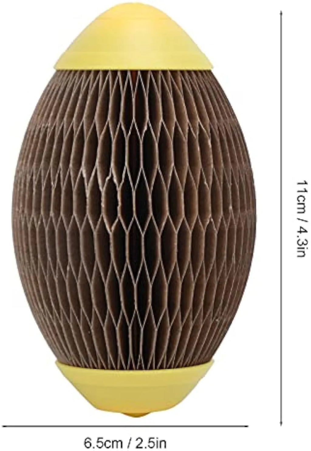Elliptical corrugated paper catnip ball toy for scratching and play