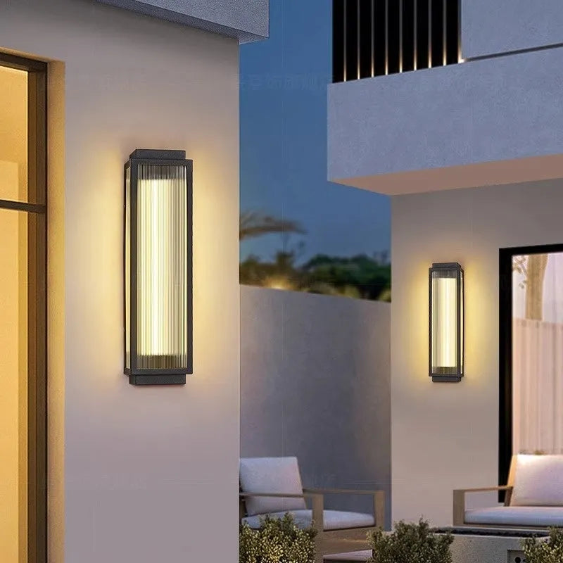 Stainless steel outdoor wall lamp with IP65 waterproof rating for courtyard and garden lighting installation