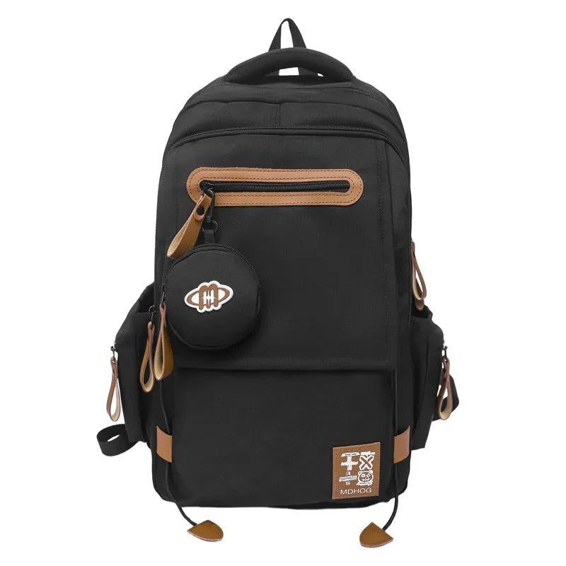 Waterproof nylon travel backpack with contrast stitching in five colour options