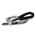 Gray nylon dog leash with chest strap for large medium small dogs, 75cm to 150cm stretchable