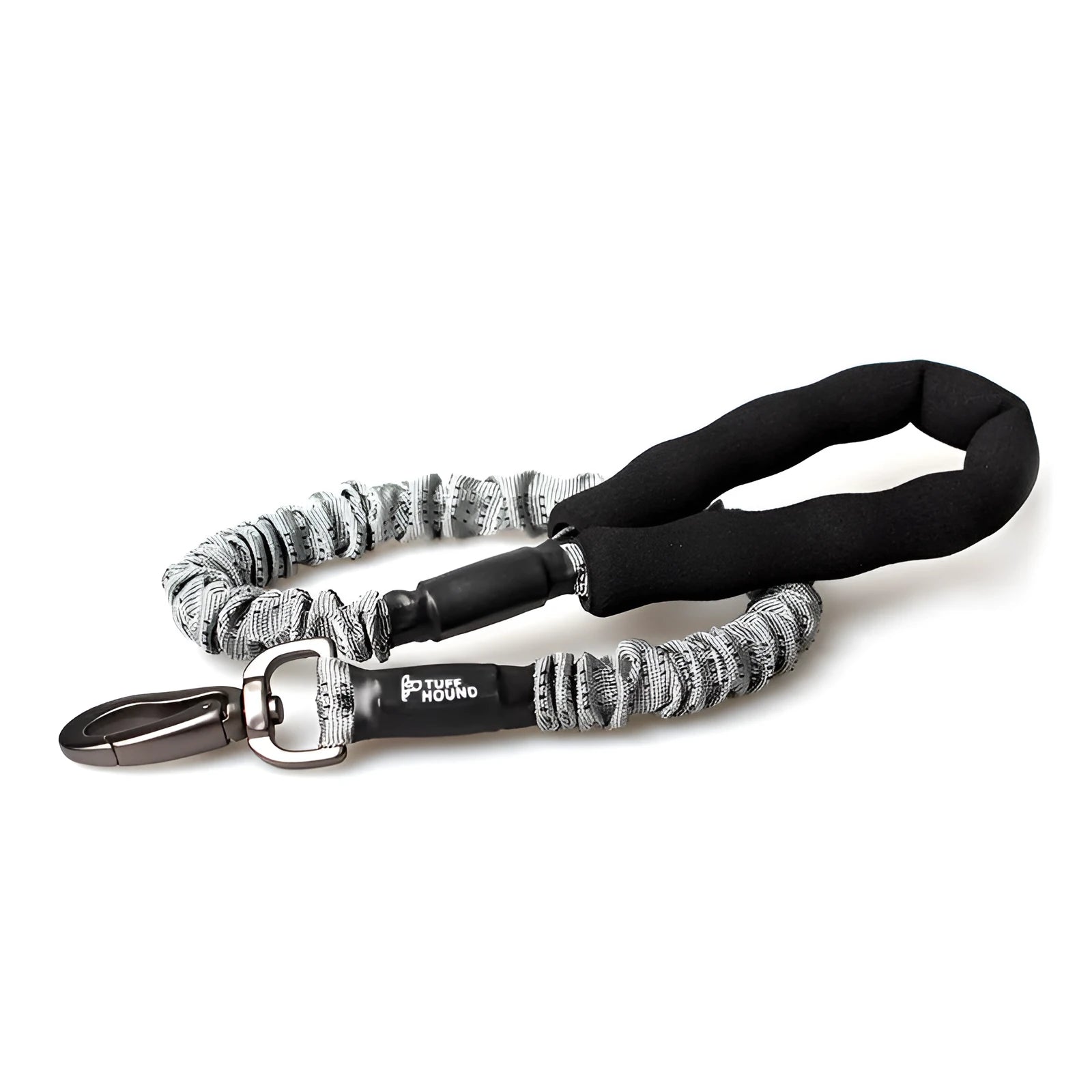 Gray nylon dog leash with chest strap for large medium small dogs, 75cm to 150cm stretchable