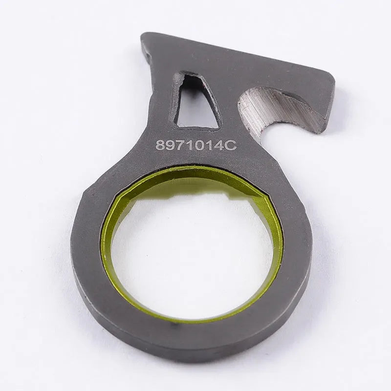 Black portable emergency survival tool, stainless steel 440 steel 57HRC, 4.3 x 2.4 cm, with white carton