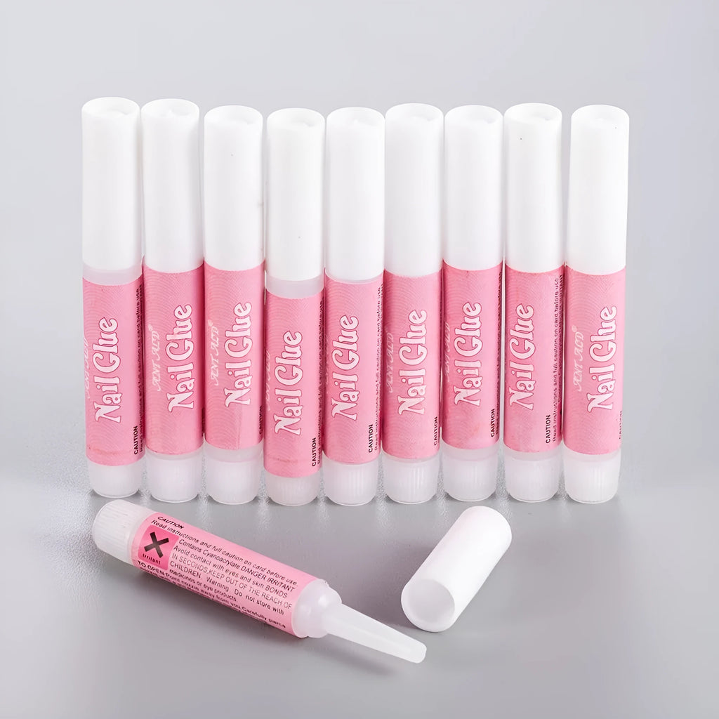 Nail art glue 2g bottle in pack of 10 pieces for long-term wear nails