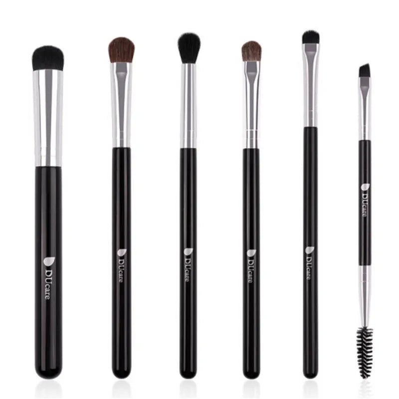 Six-piece eye makeup brush set with artificial fibre and animal hair bristles, colour option 6 eye brushes.