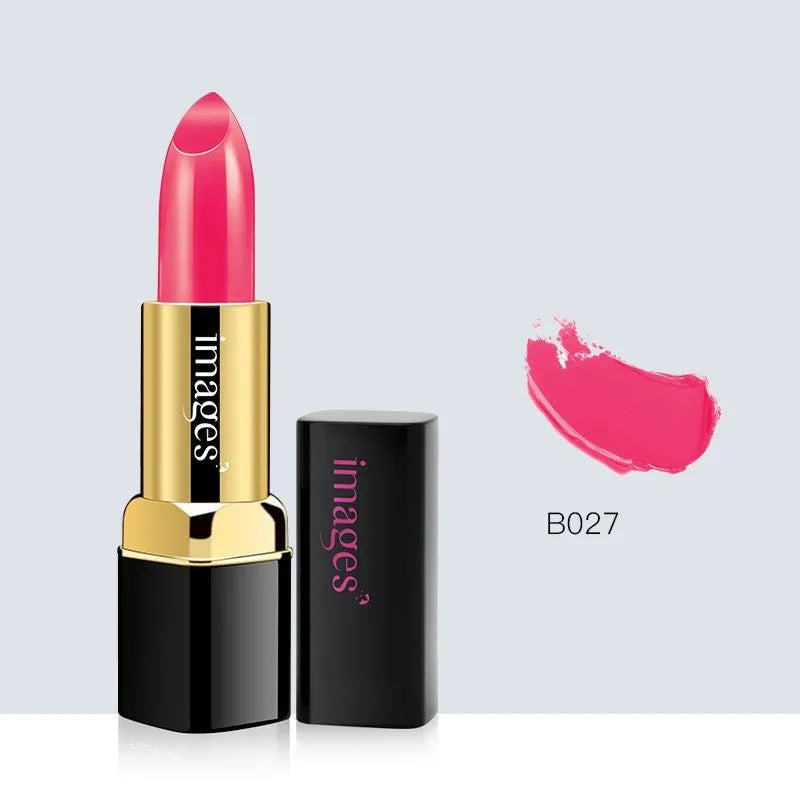 Moisturising lip gloss lipstick bullet in ten colours including red, pink, orange and purple.
