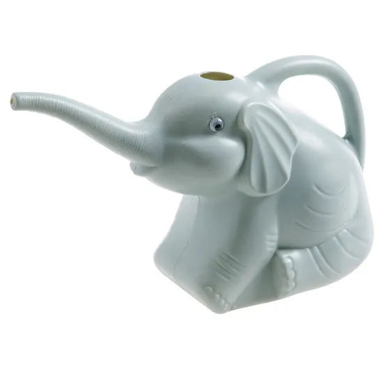 Baby elephant shaped watering can with long nozzle in pink colour for gentle garden watering
