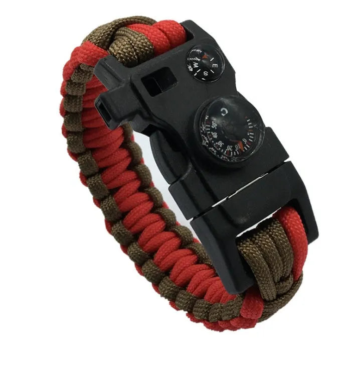 Outdoor umbrella rope SOS emergency kit with camouflage bracelet and 20-metre 550 ropes for camping and hiking