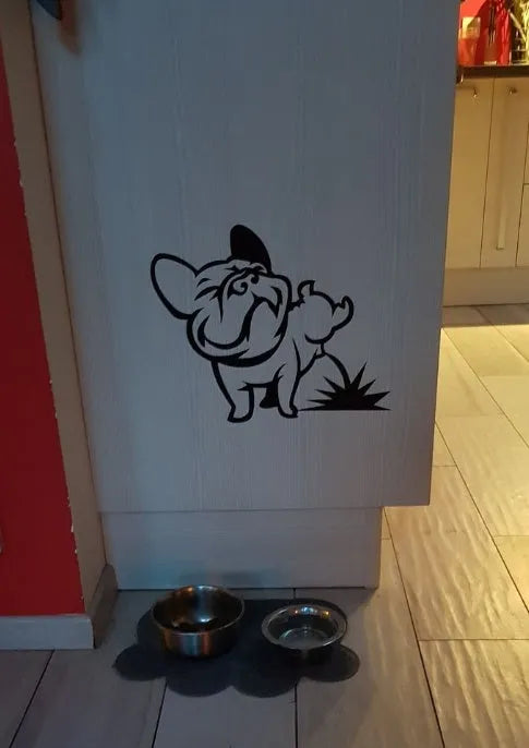 Black Bulldog sticker 15x7.5cm for walls cars and laptops