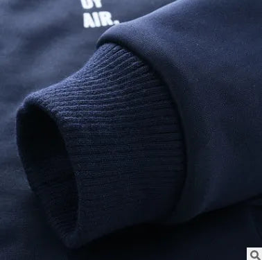 New men's sweatshirt jacket in black cotton-polyester blend pullover style
