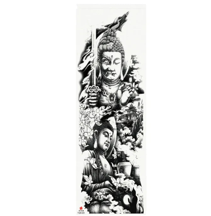 Full arm waterproof tattoo sticker 480x170mm with transfer process semi-manual production