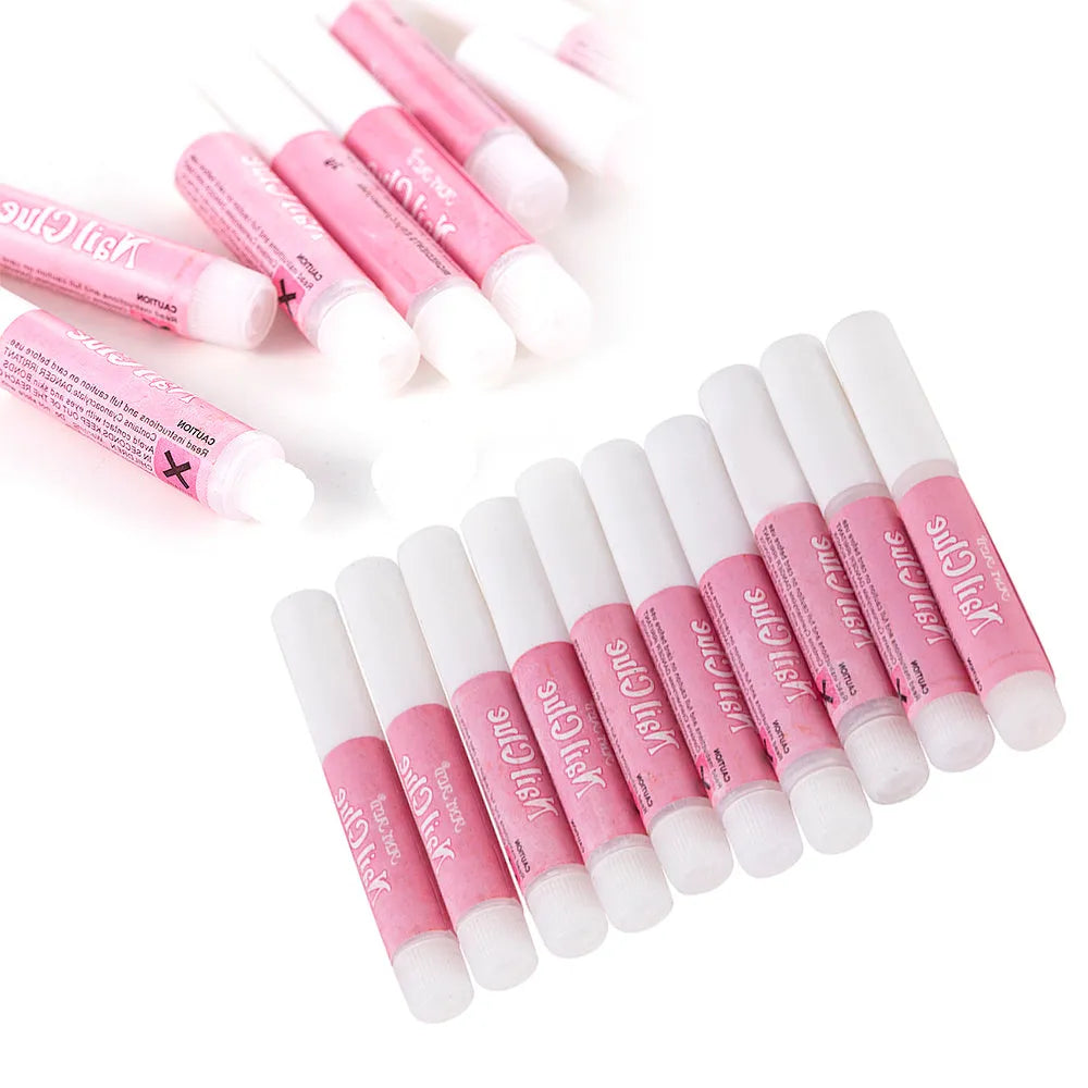 Nail art glue 2g bottle in pack of 10 pieces for long-term wear nails