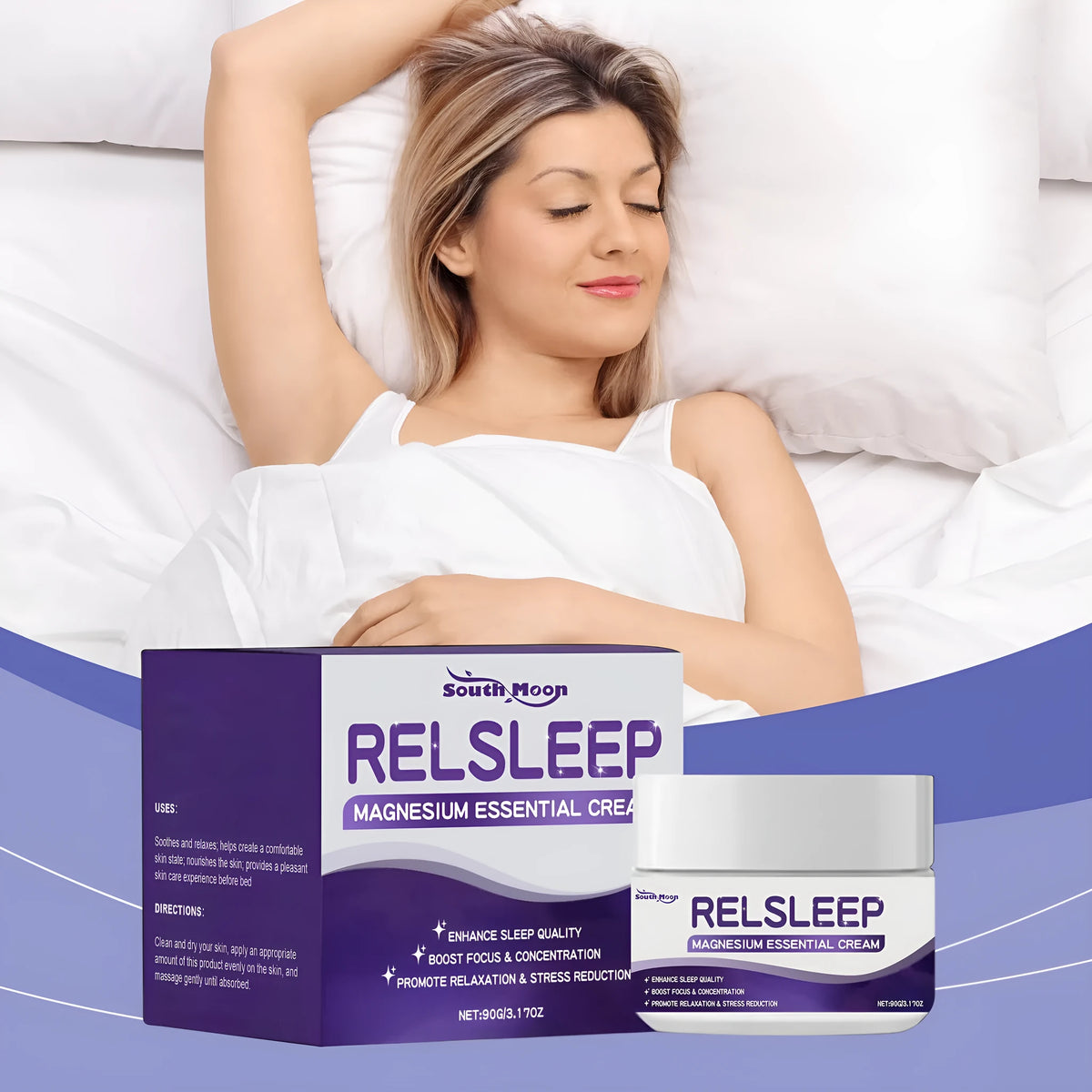 Sleep magnesium essence cream 90g single pack with honey active ingredient and magnesium sulfate