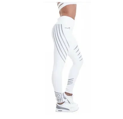 Women's milk silk workout leggings with print pattern in black and white colour options