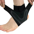 A left-foot or right-foot specific ankle support brace for adult sports like running and basketball