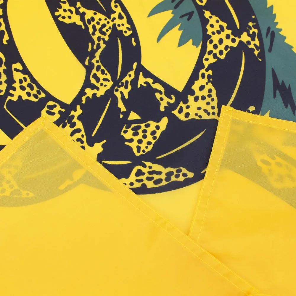 Yellow screen-printed polyester garden decoration flag measuring 90 x 150cm