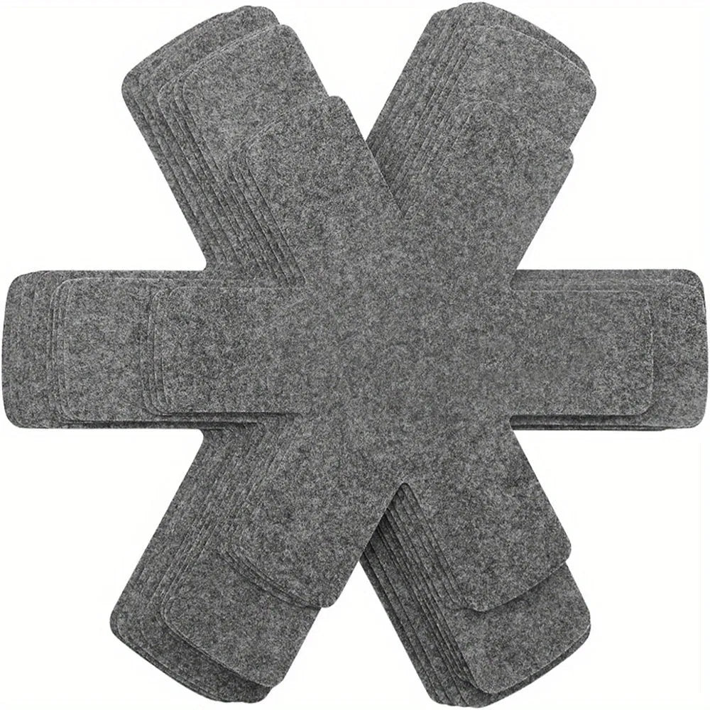 12 pack of PS pot protectors in 3 sizes for stacking pots, pans, bowls, glassware and bakeware