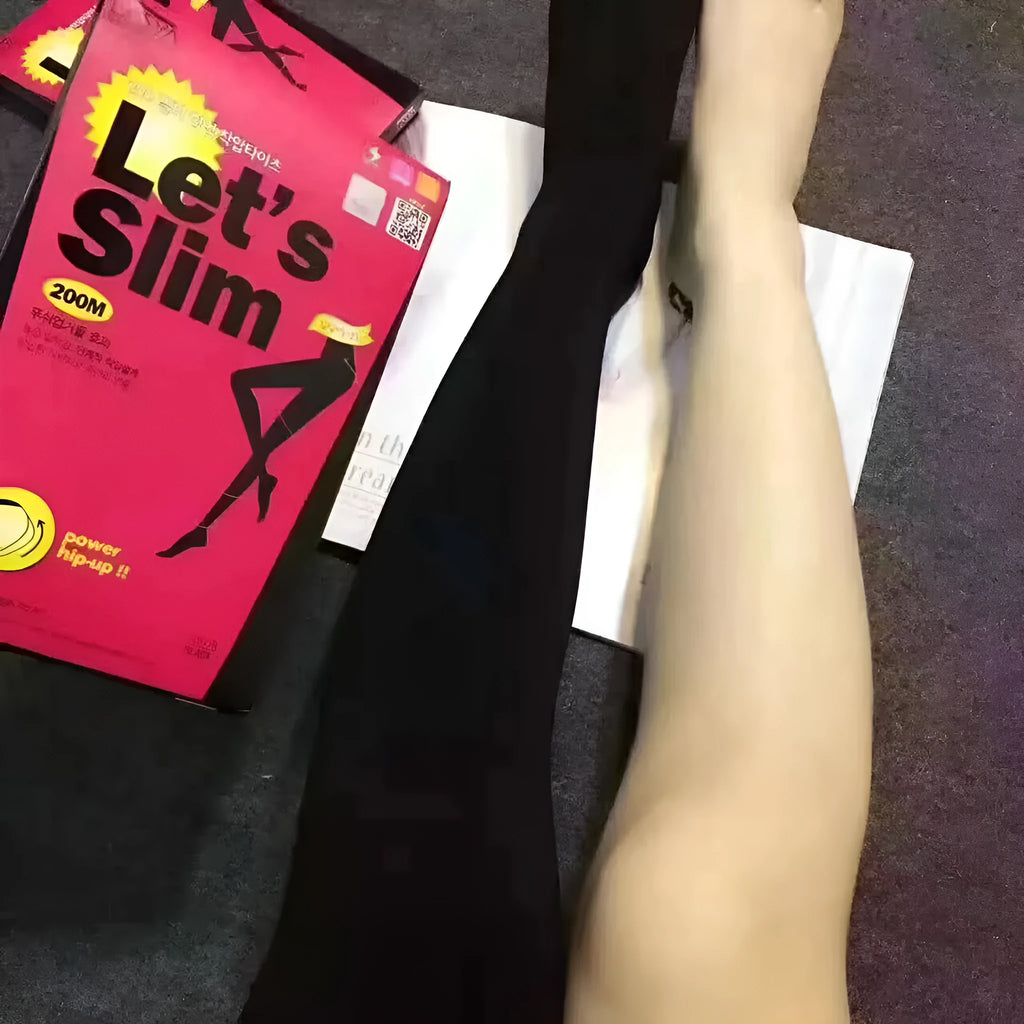 Beige stovepipe compression socks for abdomen and hip lifting shapewear