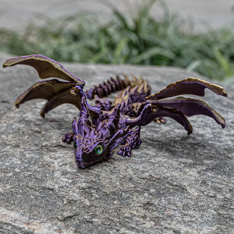 3D printed flying dragon wings decoration toy with detailed texture in multiple colour options