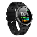 Smart bracelet with colour touchscreen displaying heart rate and activity data