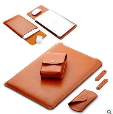 Microfibre leather laptop sleeve for MacBook Air and Pro in 11, 12, and 13 inch sizes with colour options