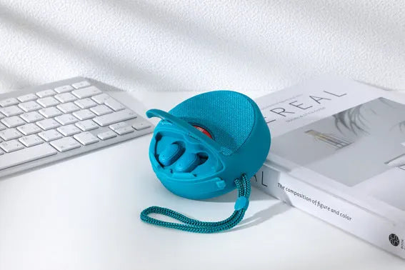 TG808 outdoor Bluetooth speaker with headset in black, showing horn and controls