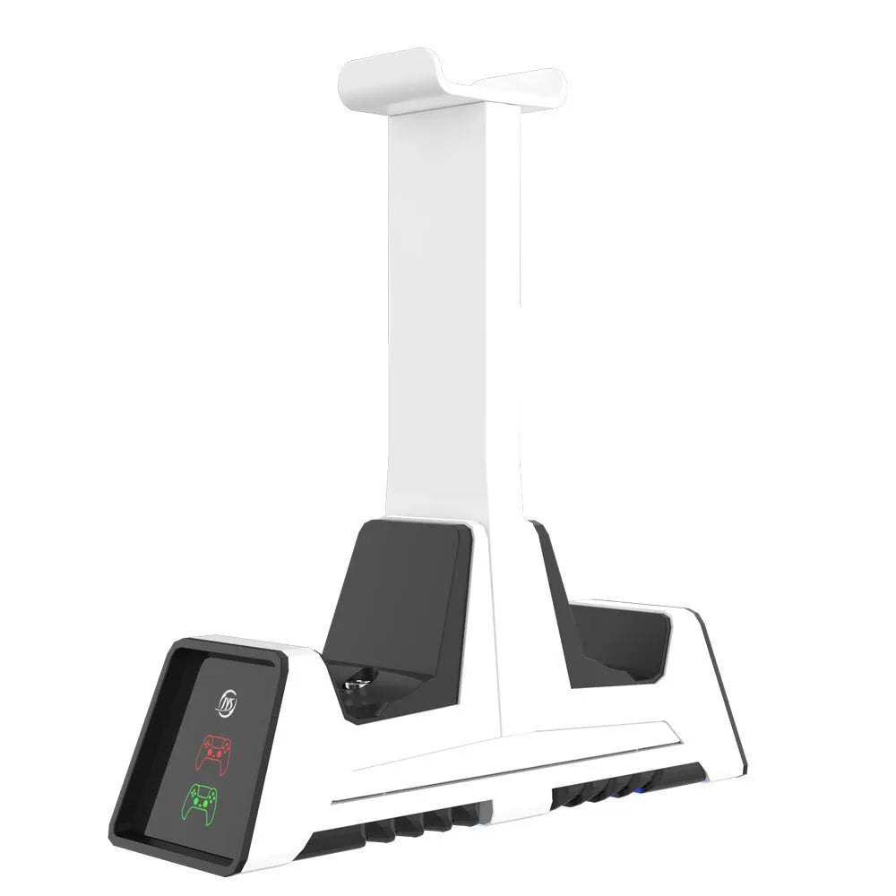 PS5 multifunctional base handle double charging station with magnetic suction heads and two controllers