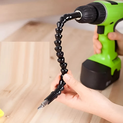 Black flexible shaft drill bit holder with 295mm total length and 1/4-inch hex shank for screwdriving in narrow spaces