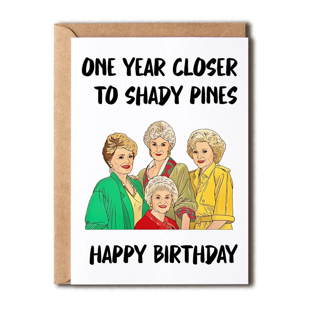 Simple printed birthday greeting card with matching envelope in modern design