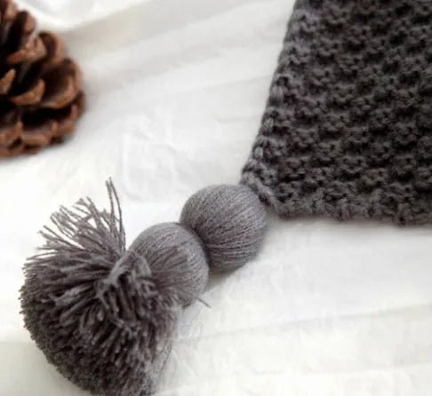 Nordic fringed knit ball blanket in acrylic fabric measuring 130×170cm