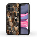 Marble pattern iPhone case with TPU PC construction showing waterproof drop-resistant features
