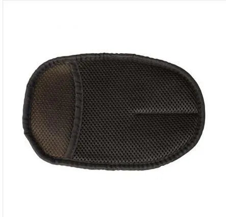 Pair of soft artificial wool car wash cleaning gloves in black, blue and brown, 15cm wide 24cm long