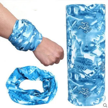 New outdoor variety magic bandana cycling mask neck cover sunscreen 49x24cm polyester, 39 patterns shown in a flat layout