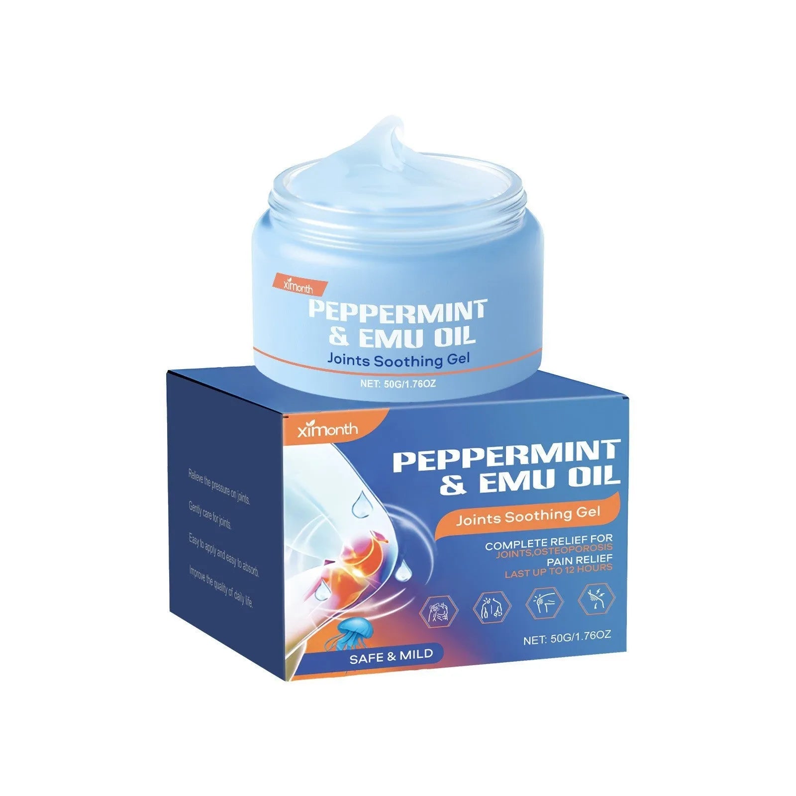 50g tube of menthol, mint leaf and emu oil joint soothing gel