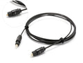 OD2.2 thick PVC jacketed digital optical audio cable (TOSLINK) with connector.