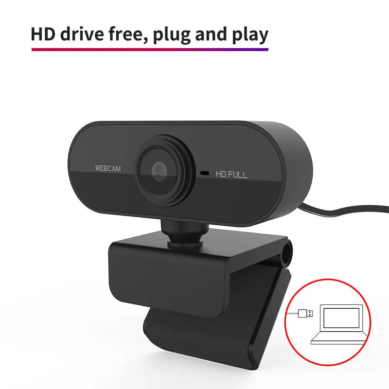 1080P rotatable webcam with built-in microphone, 70x50.7x44mm, black, USB 2.0 connection