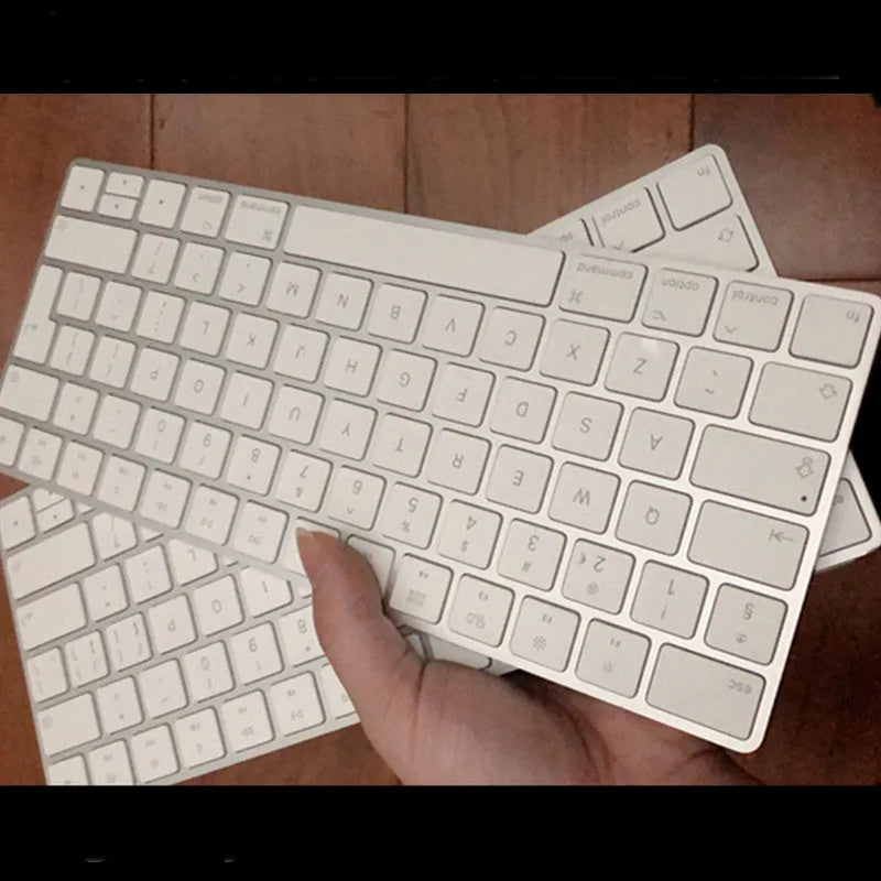 White Apple Bluetooth G6 wireless keyboard with ultra-thin metal case and multimedia function keys