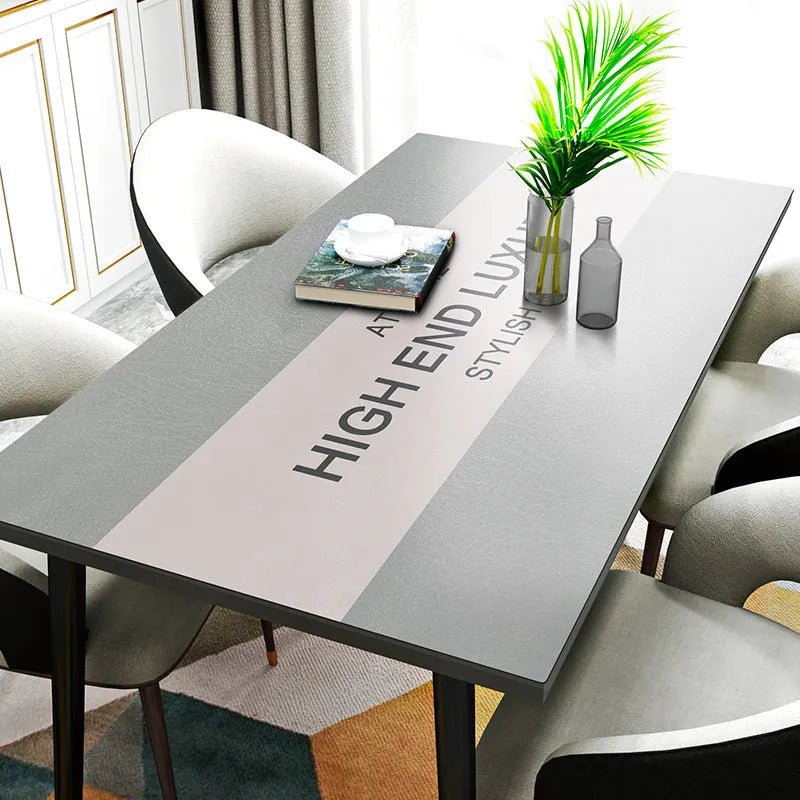 PVC rectangular table mat and table cloth in Northern Europe style, available in black, green, and grey from 60x120cm to 100x100cm