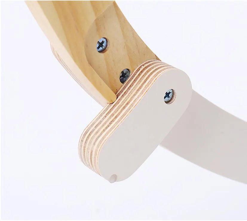 Solid wood cat shaker pet nest with off-ground design, anti-slip mat, and grey or blue cloth cushion, 56.5x30cm