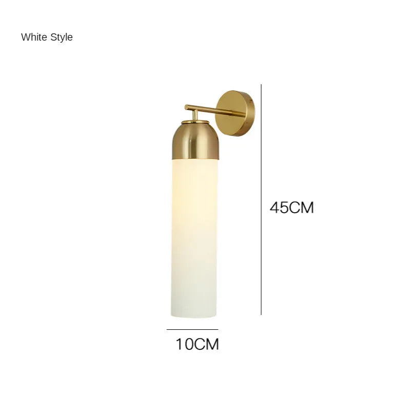 Modern minimalist glass wall lamp with 40cm diameter shade in five colour options