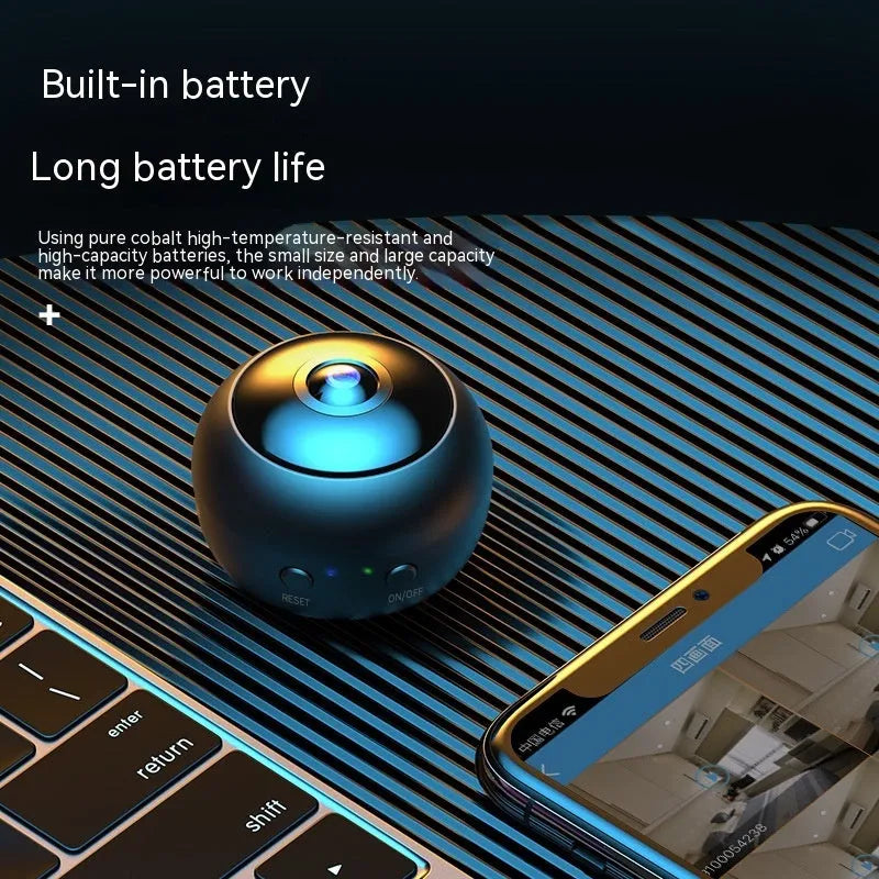 A12 wireless WIFI surveillance camera with ABS plastic housing and 3.6° lens